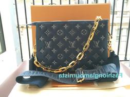 Auth BNIB Louis Vuitton Coussin PM Denim Blue Navy Blue Poch