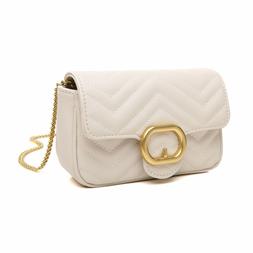 CrossLandy Chain Crossbody Purse PU Quilted Shoulder Bag for