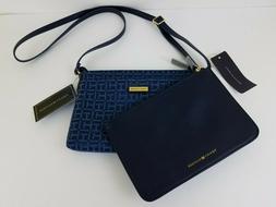 Tommy Hilfiger Crossbody Bag Purse With Pouch Navy Blue Logo