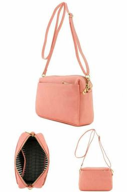 Crossbody Travel Bag for Women | Faux Leather | Triple Zip |