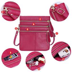 Functional Multi Pocket Crossbody Bag for Women Leather Vega