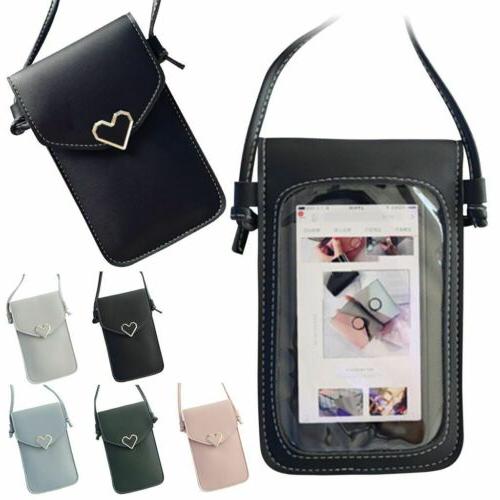 Cross-body Touch Screen Cell Phone Wallet Shoulder Bag Leath