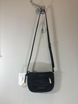 NEW AUTHENTIC BLACK LEATHER MICHAEL KORS JULIA WOMAN MEDIUM 
