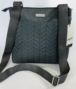 Baggallini NEW!!! QUILTED GREY POCKET Crossbody BAG ZIP Carg