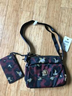 NWT $98 Baggallini Gold Provence Crossbody Bag with pouch tr