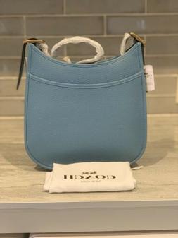 NWT COACH PEBBLE LEATHER LARGE EMERY CROSSBODY BAG PACIFIC B