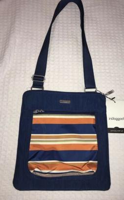 Baggallini Pocket Slim Crossbody Shoulder Bag Pacific Stripe