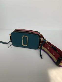 THE MARC JACOBS SNAPSHOT LEATHER CROSSBODY BAG PACIFIC MULTI