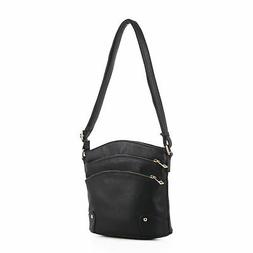 Triple Zip Pocket Medium Crossbody Bag