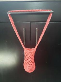 Water Bottle Bag Handmade Crochet Reusable Crossbody coral p