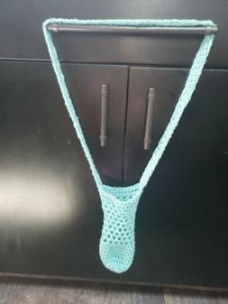 Water Bottle Bag Handmade Crochet Reusable Crossbody seafoam