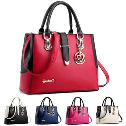 Women PU Leather Handbag Shoulder Messenger Satchel Tote Pur