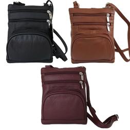 Women Purse Genuine Leather Multi-Pocket Small Crossbody Bag